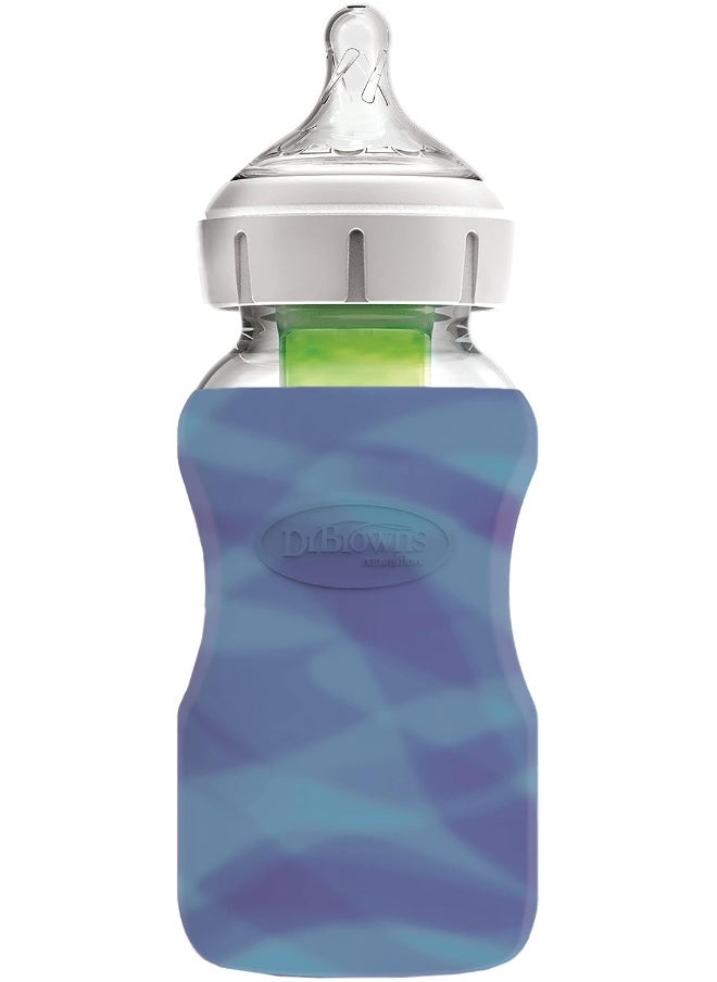 Dr. Brown's Wide-Neck 100% Silicone Baby Bottle Sleeve, Glow-in-The-Dark, 9oz