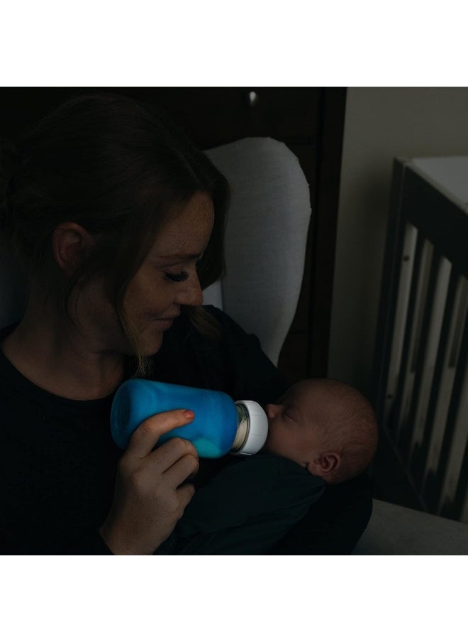 Dr. Brown's Wide-Neck 100% Silicone Baby Bottle Sleeve, Glow-in-The-Dark, 9oz