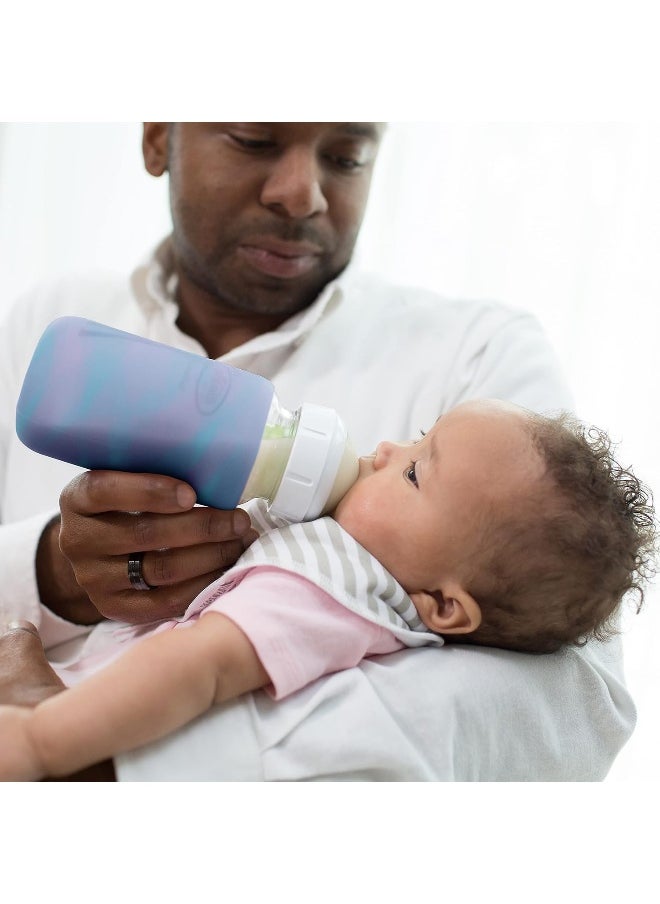 Dr. Brown's Wide-Neck 100% Silicone Baby Bottle Sleeve, Glow-in-The-Dark, 9oz