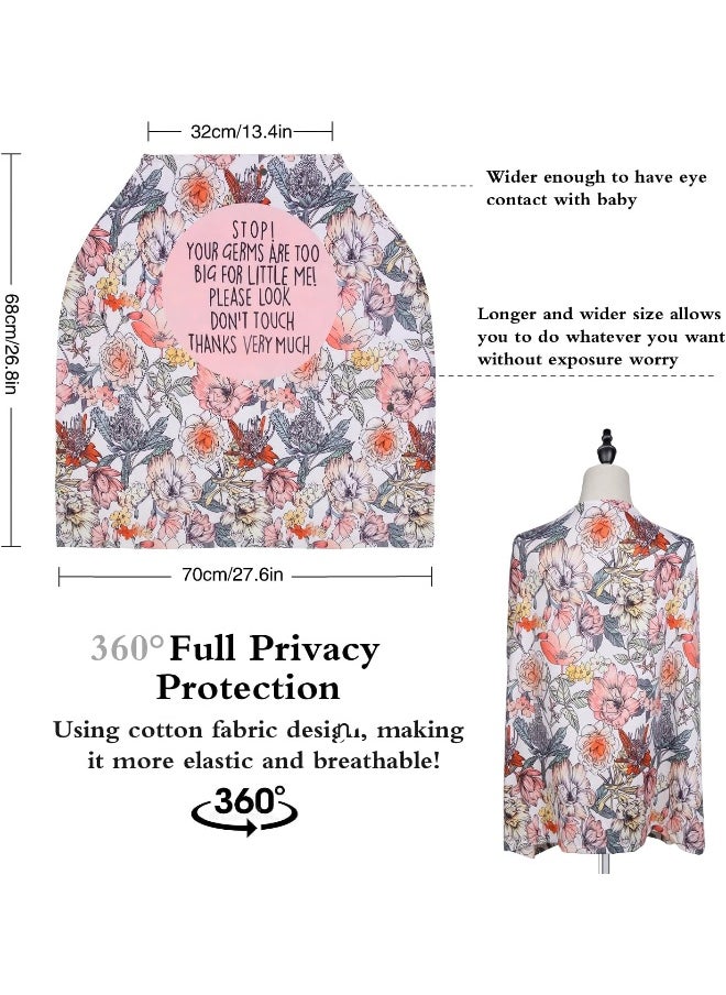 No Touch Sign Car Seat Cover for Babies, Mom Nursing Covers Breastfeeding Scarf, Multi Use Infant Carseat Canopy for Newborn Carrier/Stroller/Shopping Cart/High Chair, Baby Shower Gifts for Boy Girl