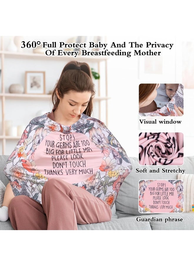 No Touch Sign Car Seat Cover for Babies, Mom Nursing Covers Breastfeeding Scarf, Multi Use Infant Carseat Canopy for Newborn Carrier/Stroller/Shopping Cart/High Chair, Baby Shower Gifts for Boy Girl