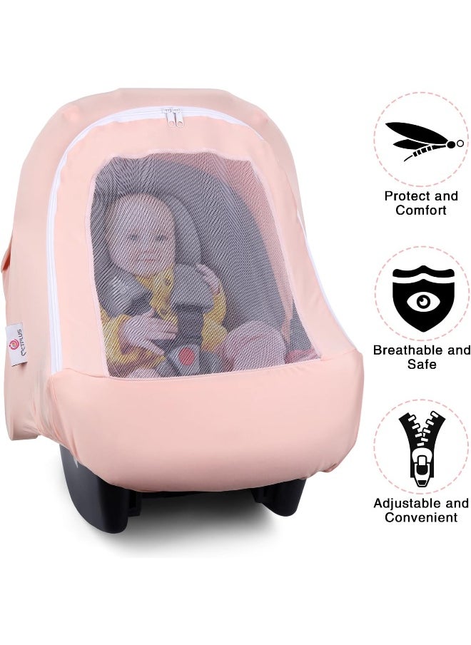 Metplus 2-in-1 Baby Car Seat Cover, Multi Use Cover for Baby Car Seat Canopy with Privacy Sun Shade, Protect Your Baby's Safety Seat with Style, Infant Carrier Covers for Boys & Girls