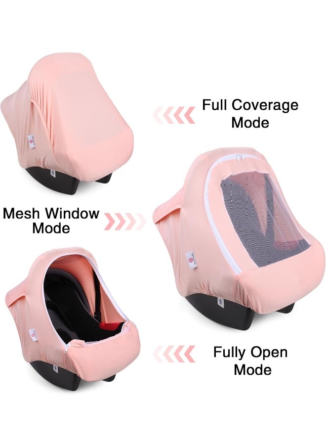 Metplus 2-in-1 Baby Car Seat Cover, Multi Use Cover for Baby Car Seat Canopy with Privacy Sun Shade, Protect Your Baby's Safety Seat with Style, Infant Carrier Covers for Boys & Girls