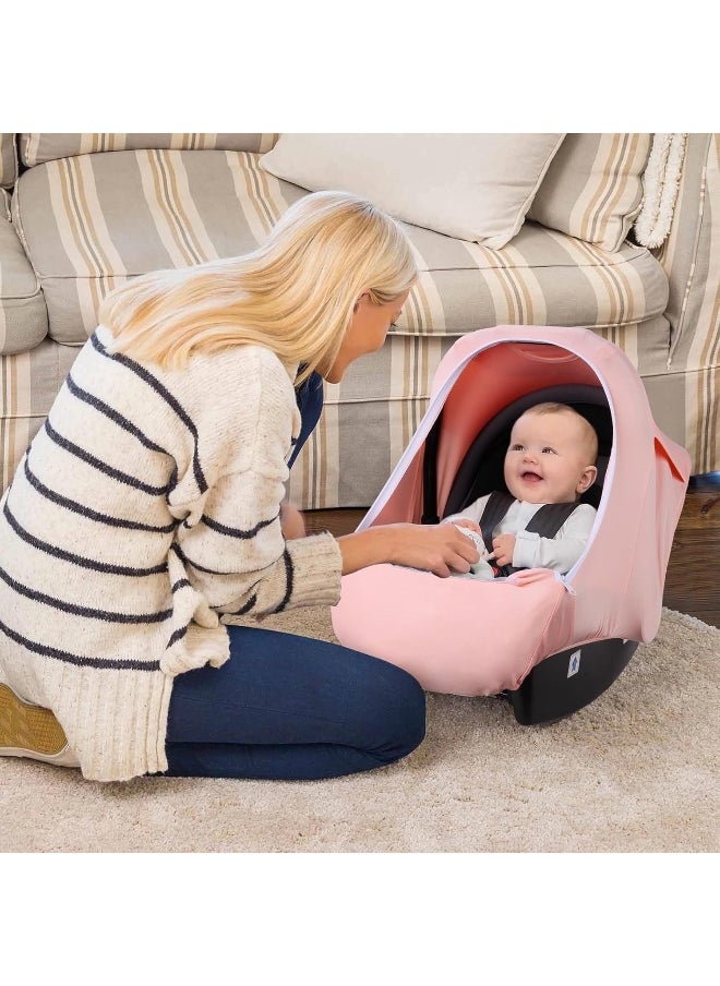 Metplus 2-in-1 Baby Car Seat Cover, Multi Use Cover for Baby Car Seat Canopy with Privacy Sun Shade, Protect Your Baby's Safety Seat with Style, Infant Carrier Covers for Boys & Girls
