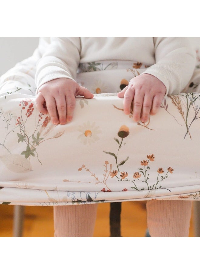 Pobibaby Pobi Baby Premium Multi-Use Cover - Nursing Cover, Baby Car Seat Covers, Shopping Cart, High Chair, and Breastfeeding Cover - Ultra-Soft, Stretchy, Floral Scarf for Baby and Mom (Wildflower)