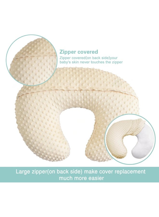 OWLOWLA Nursing Pillow Cover, Breastfeeding Pillow Slipcover Fits Nursing Pillow for Baby Boy Girl(Cream)