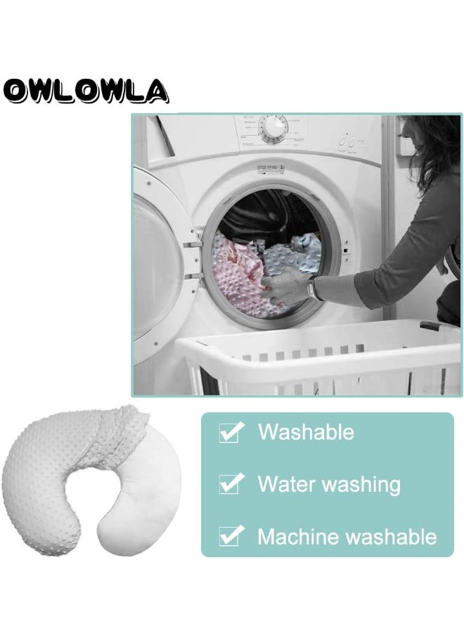 OWLOWLA Nursing Pillow Cover, Breastfeeding Pillow Slipcover Fits Nursing Pillow for Baby Boy Girl(Cream)