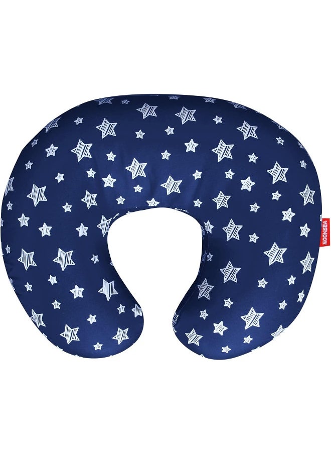 Moonsea Nursing Pillow Cover Navy for Baby Boys, Snug Fits Boppy Nursing Pillow Slipcovers Super Soft, for Breastfeeding Moms, Navy Star