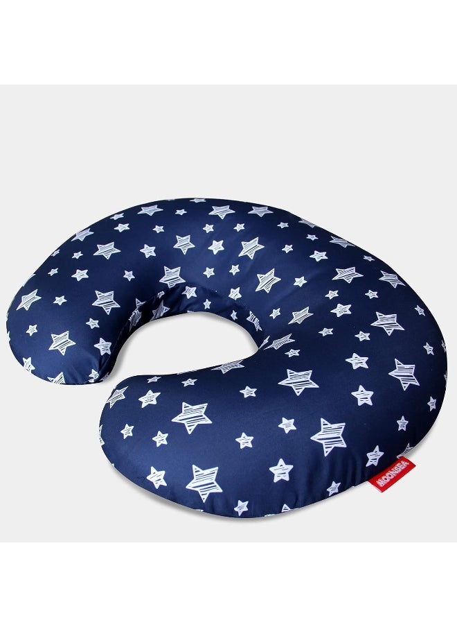 Moonsea Nursing Pillow Cover Navy for Baby Boys, Snug Fits Boppy Nursing Pillow Slipcovers Super Soft, for Breastfeeding Moms, Navy Star