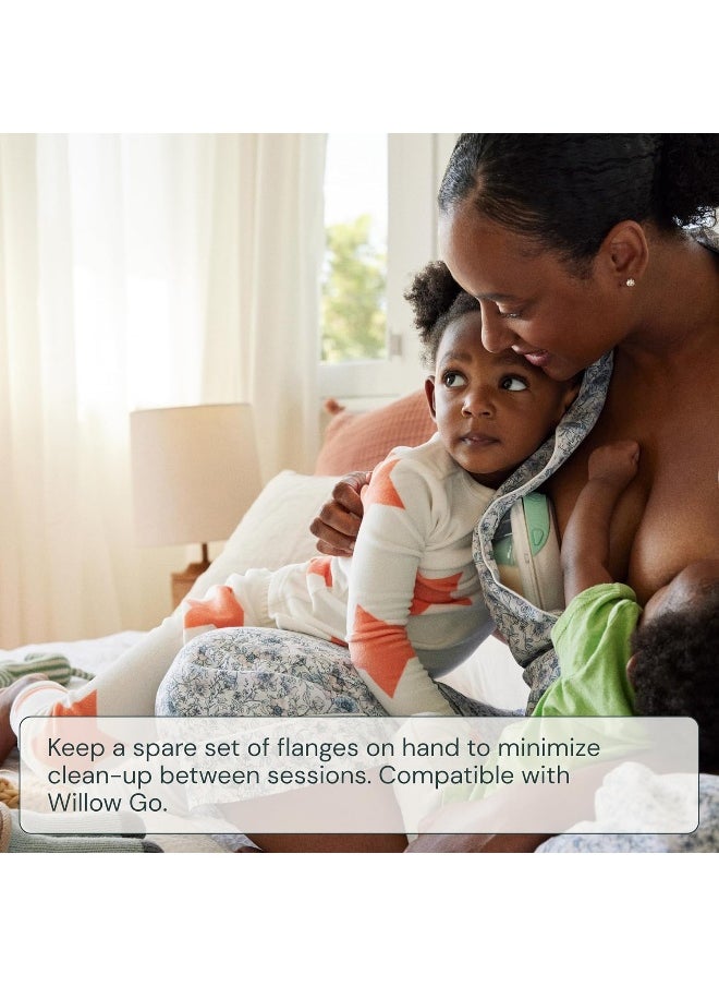 Willow Go Breast Pump Flanges, 2-Count - 24mm - Breast Shields for Willow Go Wearable Double Electric Breast Pump
