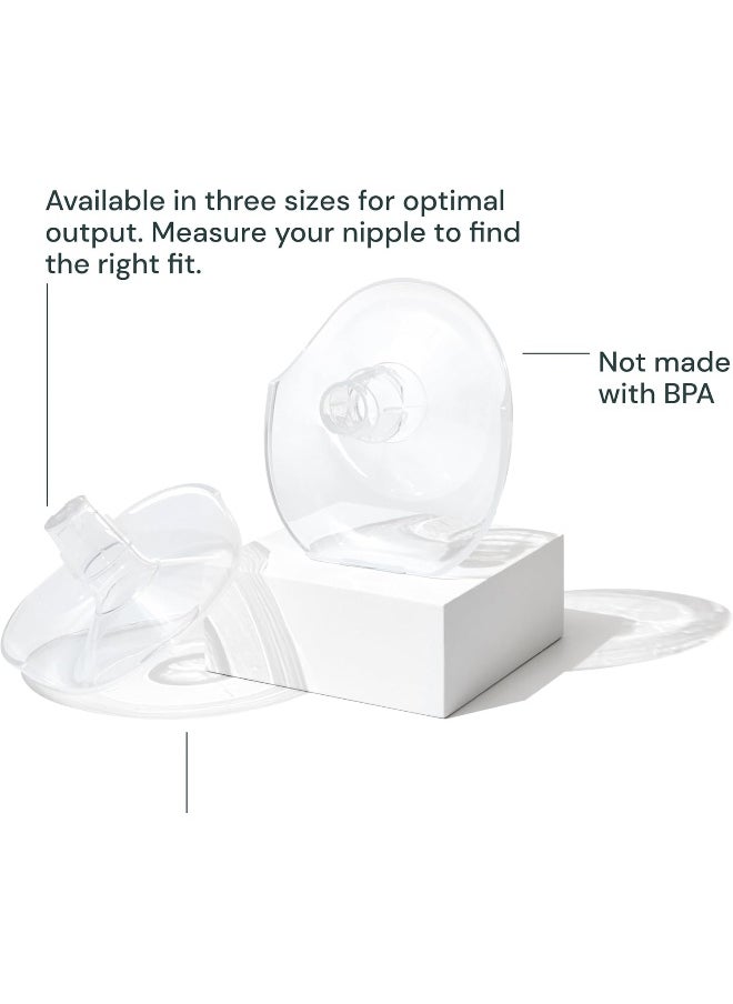 Willow Go Breast Pump Flanges, 2-Count - 24mm - Breast Shields for Willow Go Wearable Double Electric Breast Pump