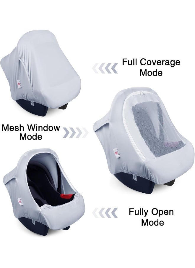 Metplus 2-in-1 Baby Car Seat Cover, Multi Use Cover for Baby Car Seat Canopy with Privacy Sun Shade, Protect Your Baby's Safety Seat with Style, Infant Carrier Covers for Boys & Girls