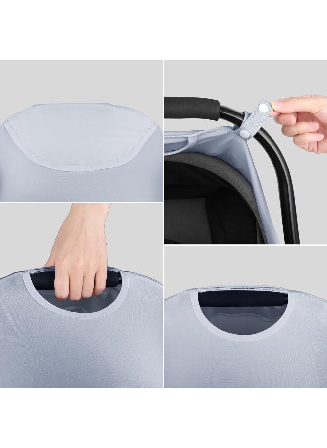 Metplus 2-in-1 Baby Car Seat Cover, Multi Use Cover for Baby Car Seat Canopy with Privacy Sun Shade, Protect Your Baby's Safety Seat with Style, Infant Carrier Covers for Boys & Girls