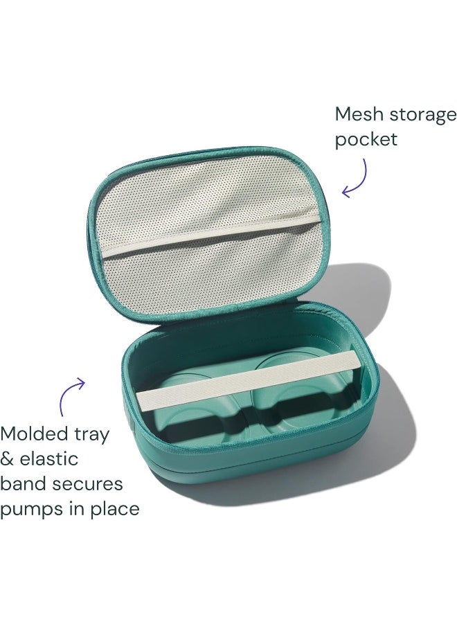Willow Breast Pump Carrying Case, Teal, Use with Hands Free Wearable Breast Pumps, Ultra Durable Hard Shell Breast Pump Case with Removable Tray, Compact and Discreet