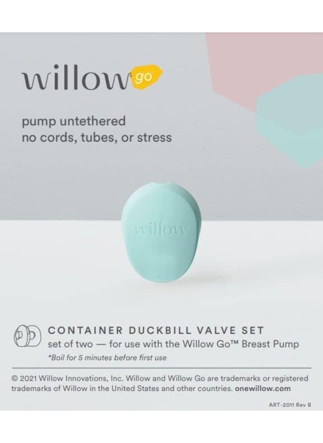 Willow Go Breast Pump Duckbill Valve Set, 2 Ct, Pump Valves for Spare Use or Replacement, Pair with Willow Go Wearable Breast Pump for Hands Free Pumping, BPA Free and Dishwasher Safe