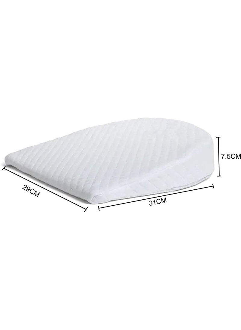 INDIAN DECOR 82003 Baby Wedge Pillow Anti Reflux and Colics Congestion Cushion Flat Head for Toddler Bassinet Pram Stroller Crib Cot Bed with Removable Washable Cover Pack of 1