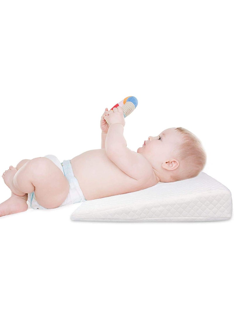 INDIAN DECOR 82003 Baby Wedge Pillow Anti Reflux and Colics Congestion Cushion Flat Head for Toddler Bassinet Pram Stroller Crib Cot Bed with Removable Washable Cover Pack of 1