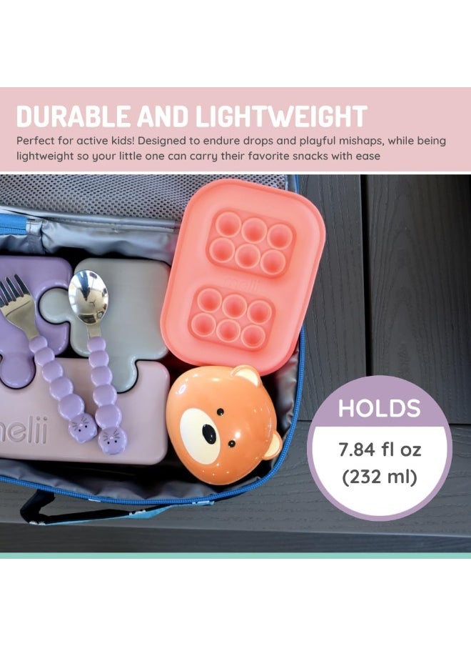 Melii Animal Snack Containers - Adorable, Airtight, and Leakproof Designs for Kids - BPA Free, Easy Clean, Perfect for On the Go Snacking and Lunch Boxes