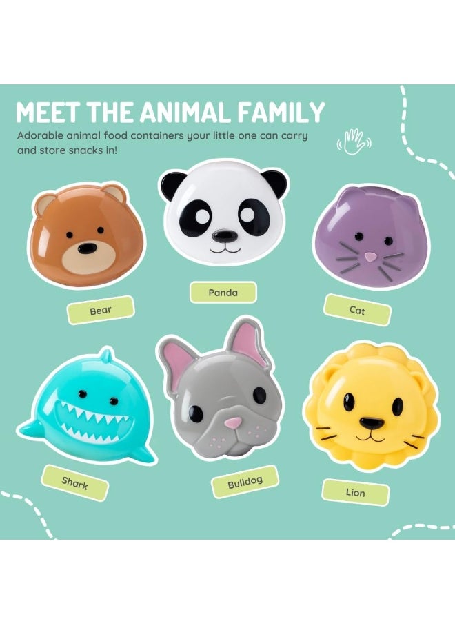 Melii Animal Snack Containers - Adorable, Airtight, and Leakproof Designs for Kids - BPA Free, Easy Clean, Perfect for On the Go Snacking and Lunch Boxes