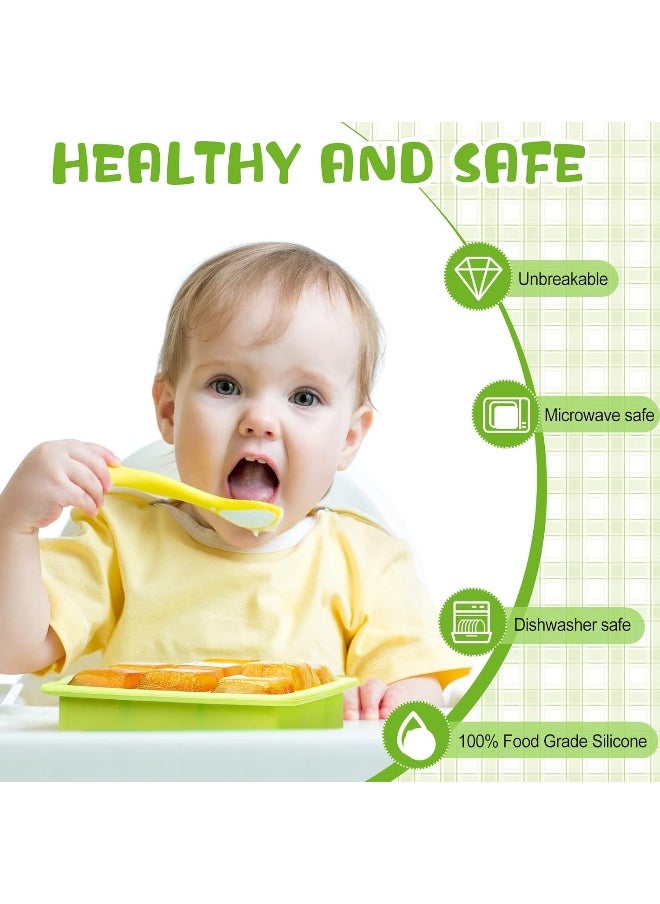 Rtteri Silicone Baby Food Freezer Storage Containers Tray with Lids Breast Milk Freezer Containers for Baby Food Fruit Purees