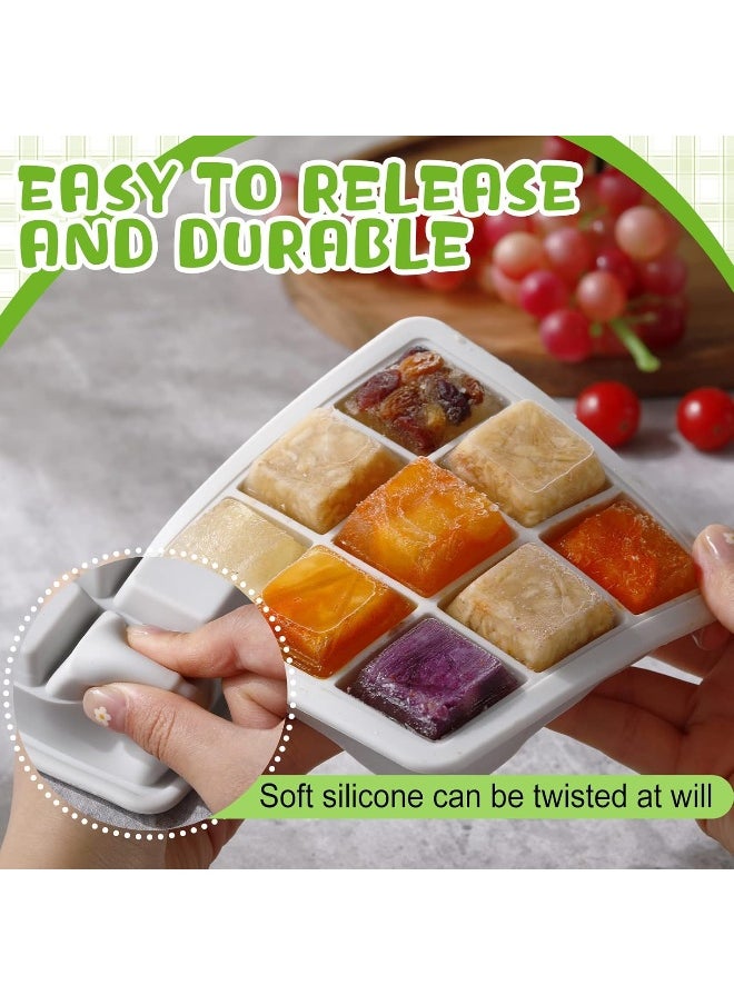 Rtteri Silicone Baby Food Freezer Storage Containers Tray with Lids Breast Milk Freezer Containers for Baby Food Fruit Purees
