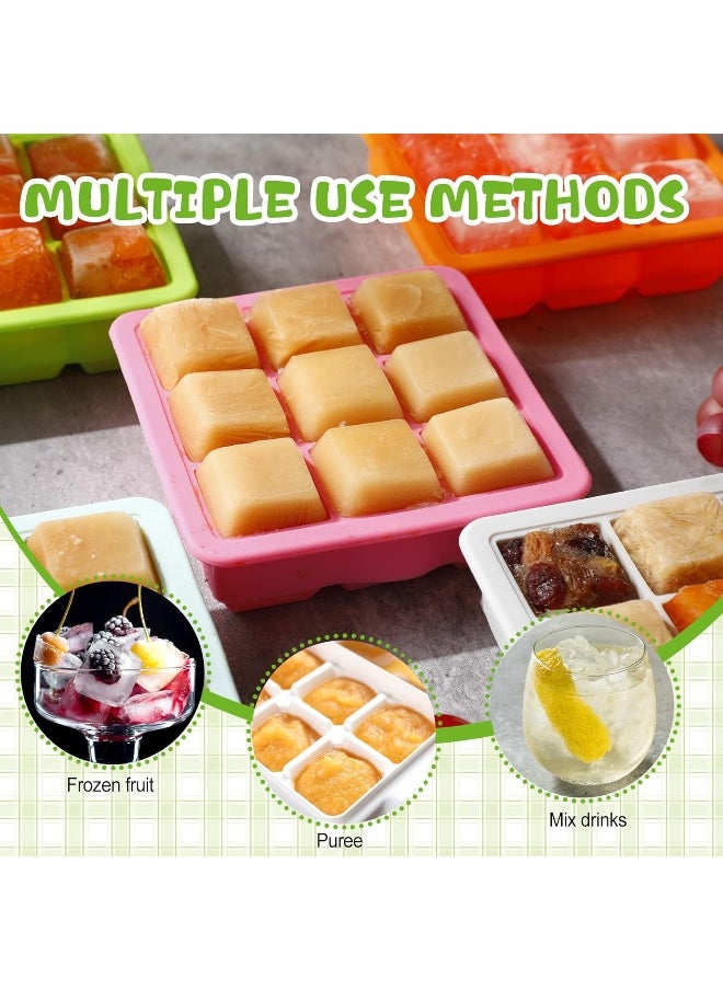 Rtteri Silicone Baby Food Freezer Storage Containers Tray with Lids Breast Milk Freezer Containers for Baby Food Fruit Purees