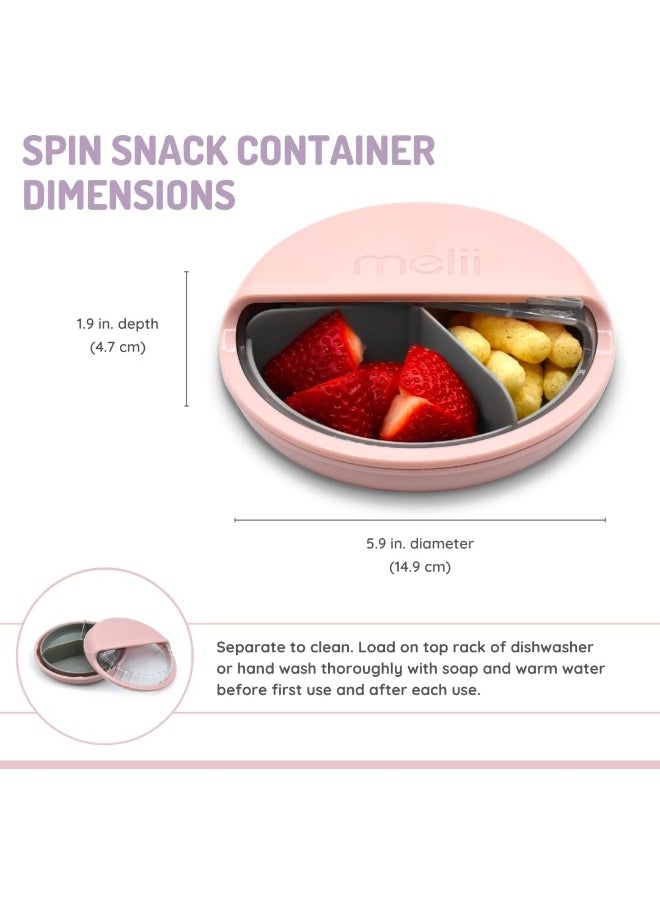 melii Spin Container for Kids - 3-Compartment Snack Container with Exciting Spin Feature - BPA Free, Portable, and Easy to Clean Snack Companion for On the Go Adventures