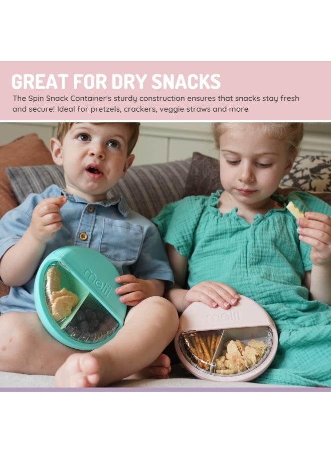 melii Spin Container for Kids - 3-Compartment Snack Container with Exciting Spin Feature - BPA Free, Portable, and Easy to Clean Snack Companion for On the Go Adventures