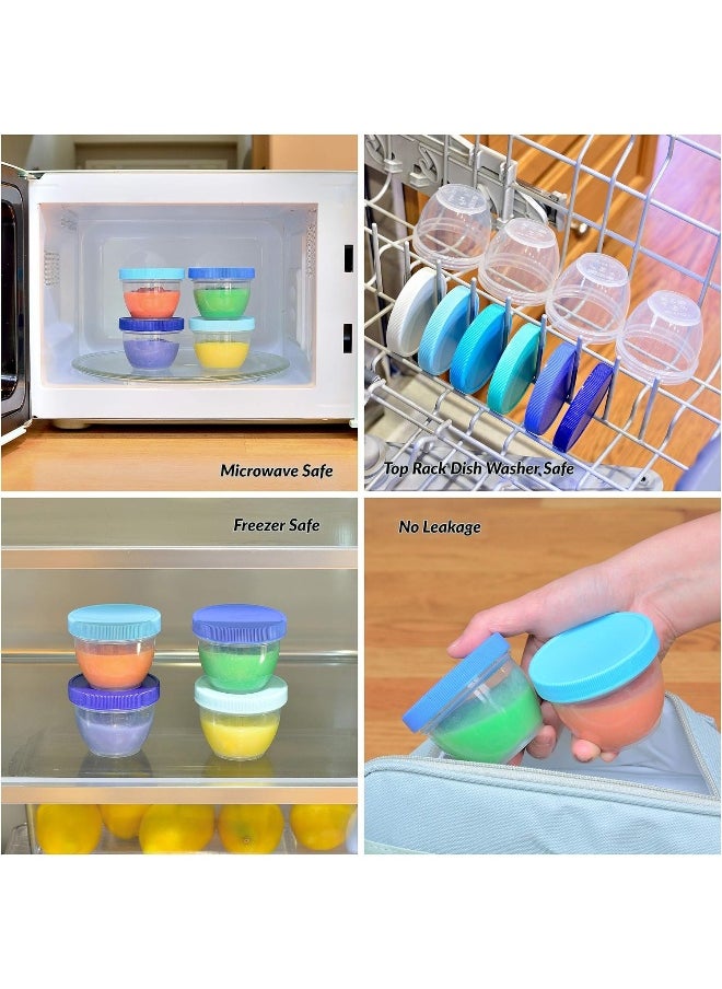 Youngever 18 Sets Baby Food Storage, 6 Ounce Baby Food Containers with Lids and Labels, 9 Coastal Colors