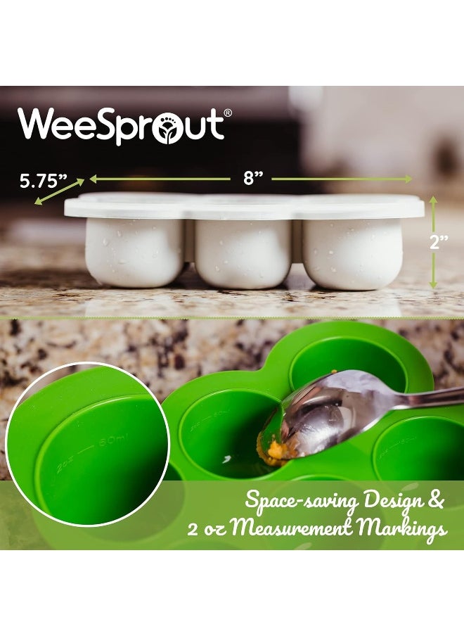 WeeSprout Freezer Tray (Bright Blue, Six 3 Ounce Sections)
