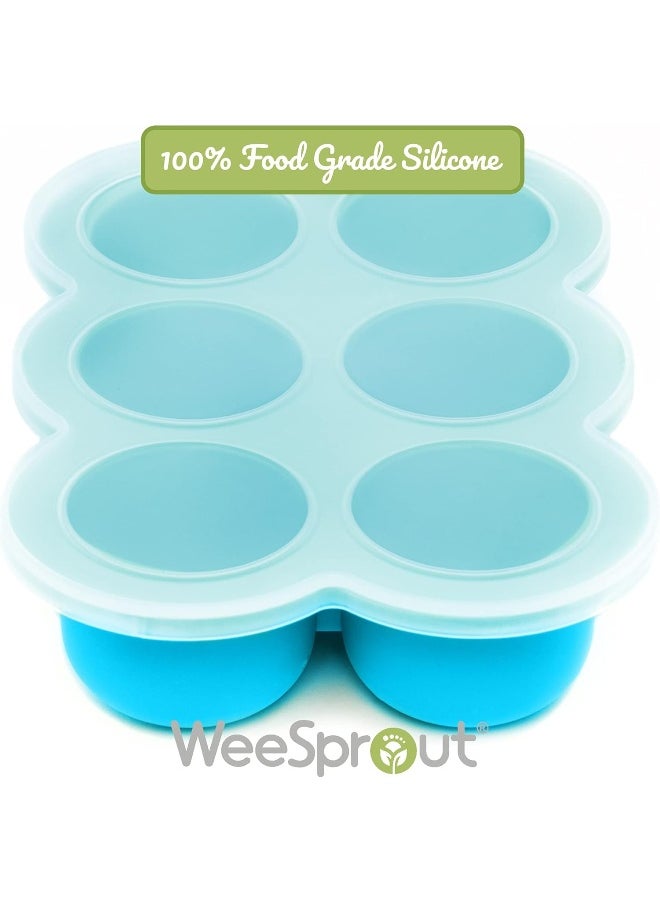 WeeSprout Freezer Tray (Bright Blue, Six 3 Ounce Sections)