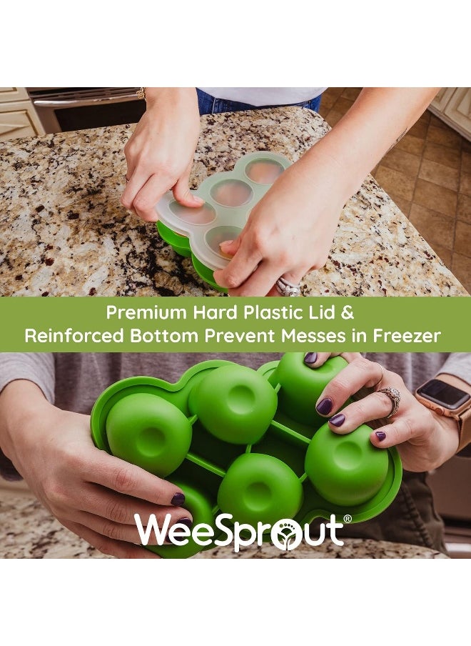 WeeSprout Freezer Tray (Bright Blue, Six 3 Ounce Sections)