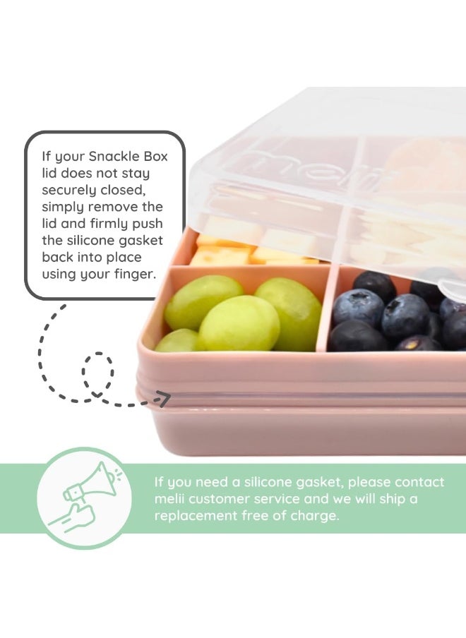 melii Snackle Box - 12 Compartment Snack Container with Removable Dividers for Customizable Storage - Ideal for On the Go Snacking, BPA Free, Easy to Open and Clean