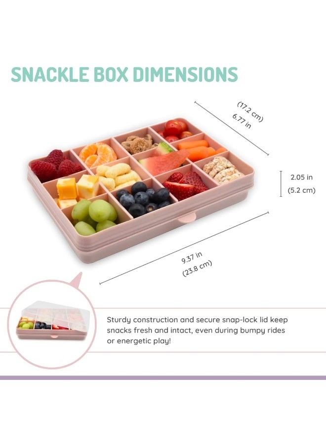melii Snackle Box - 12 Compartment Snack Container with Removable Dividers for Customizable Storage - Ideal for On the Go Snacking, BPA Free, Easy to Open and Clean