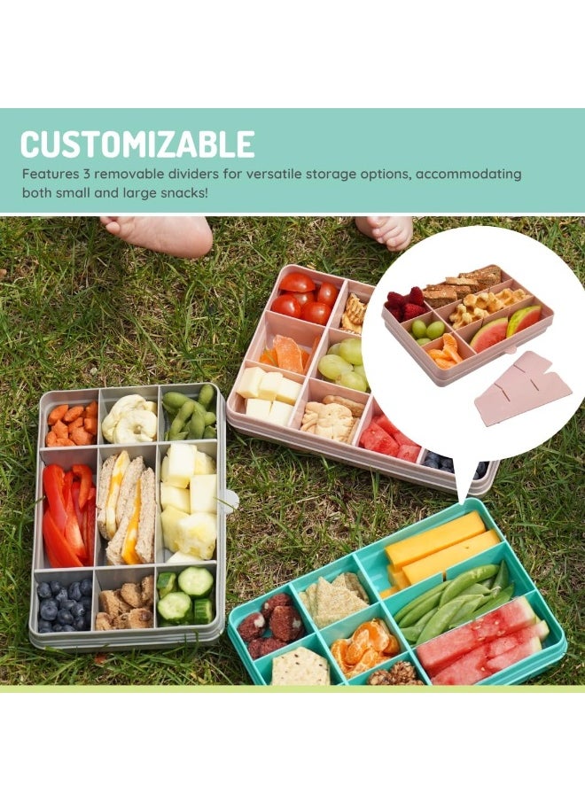 melii Snackle Box - 12 Compartment Snack Container with Removable Dividers for Customizable Storage - Ideal for On the Go Snacking, BPA Free, Easy to Open and Clean