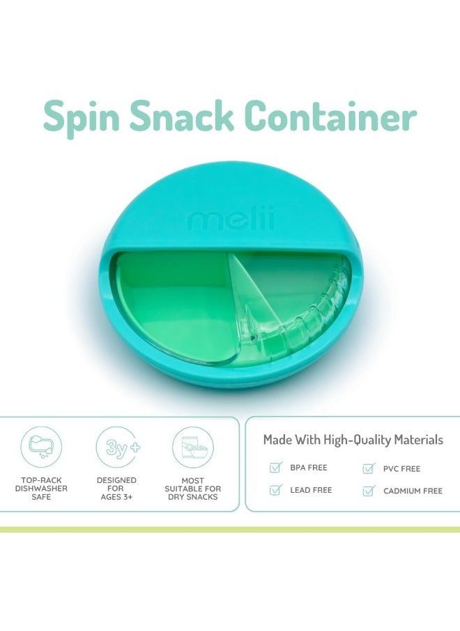 melii Spin Container for Kids - 3-Compartment Snack Container with Exciting Spin Feature - BPA Free, Portable, and Easy to Clean Snack Companion for On the Go Adventures