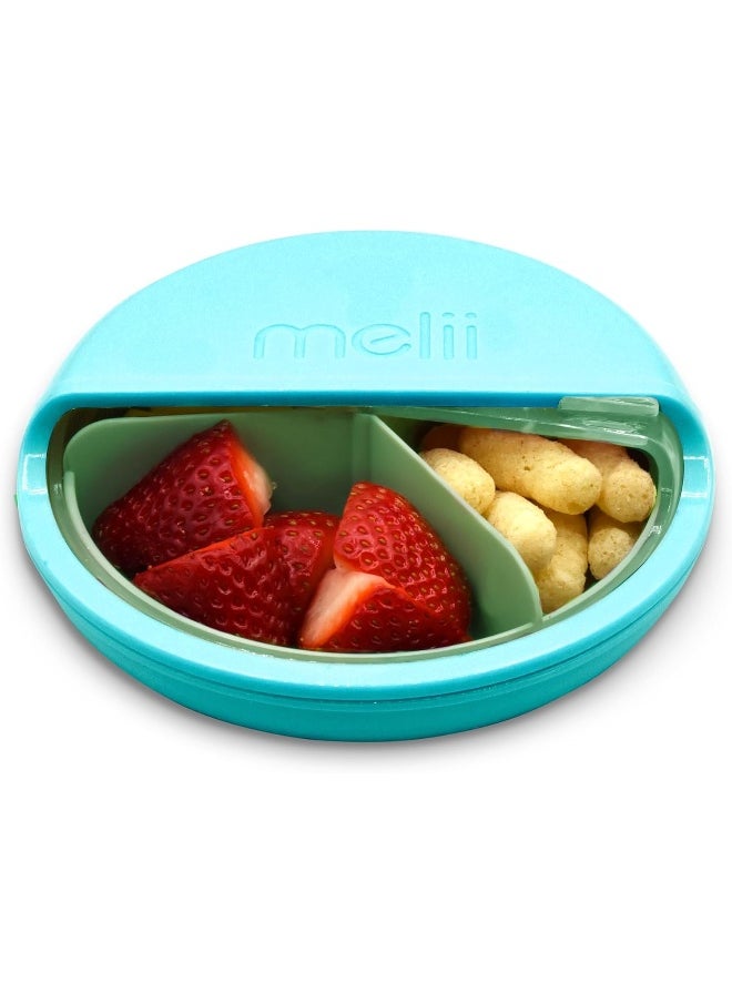 melii Spin Container for Kids - 3-Compartment Snack Container with Exciting Spin Feature - BPA Free, Portable, and Easy to Clean Snack Companion for On the Go Adventures