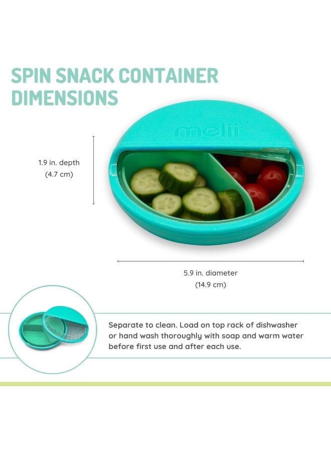 melii Spin Container for Kids - 3-Compartment Snack Container with Exciting Spin Feature - BPA Free, Portable, and Easy to Clean Snack Companion for On the Go Adventures