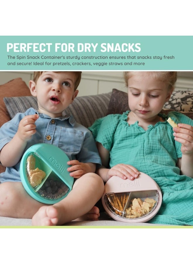 melii Spin Container for Kids - 3-Compartment Snack Container with Exciting Spin Feature - BPA Free, Portable, and Easy to Clean Snack Companion for On the Go Adventures