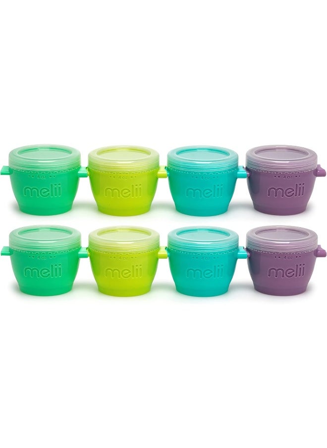Melii Snap & Go Pods - Airtight & Leakproof Baby Food Containers - Baby Food Storage Pods for Effortless Mealtime, 4oz, Set of 8