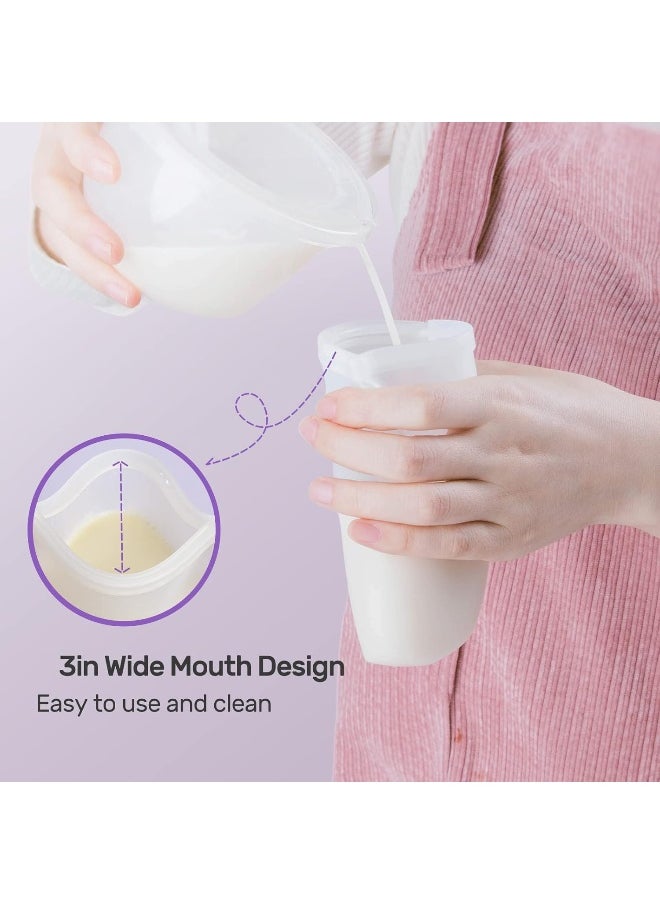 Nuliie 7 Pcs Silicone Breastmilk Storage Bags Reusable, 8oz/240ml Double Leak-Proof Breastmilk Freezer Bags, BPA Free Self-Standing Milk Bags for Breastfeeding, Baby Food Pouches