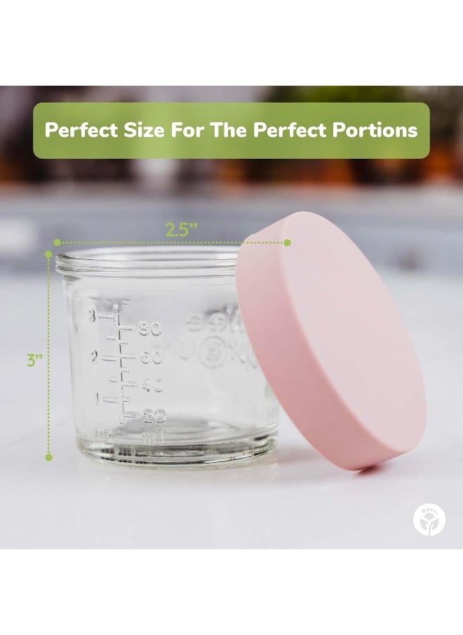 WeeSprout Glass Baby Food Storage Jars w/Lids (4 oz, 12 Pack Set)