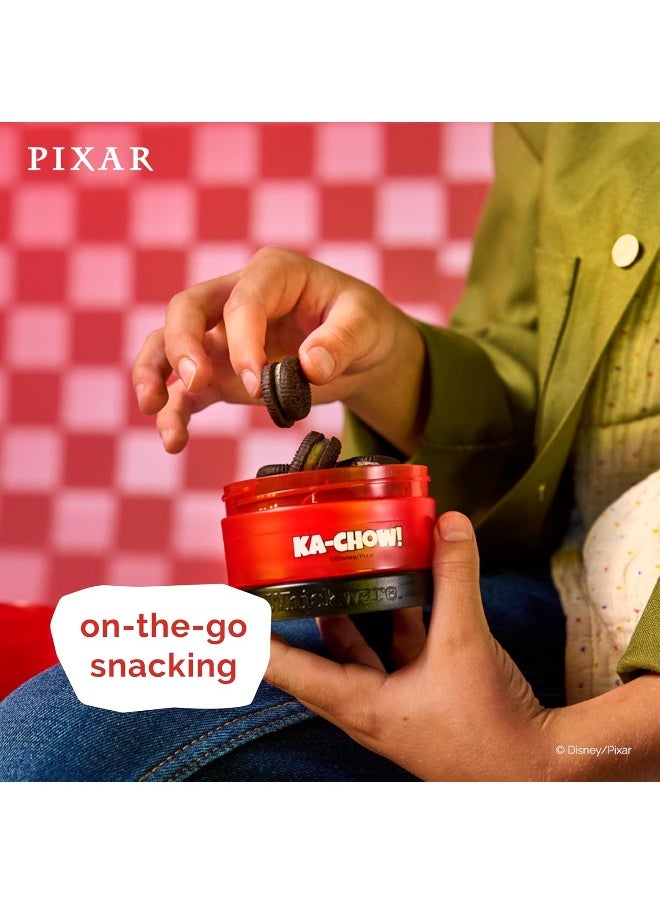 Whiskware Containers for Toddlers and Kids 3 Stackable Snack Cups for School and Travel, 1/3 cup+1 cup+1 cup, Cars