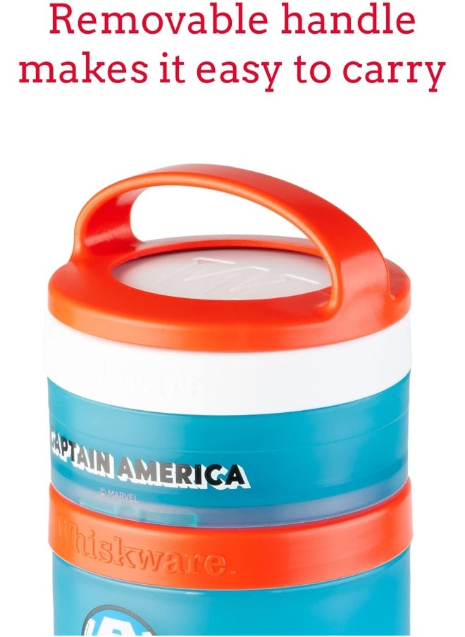 Whiskware Marvel Stackable Snack Containers for Babies, Kids, and Toddlers, 3 Stackable Snack Cups for School or Travel, Formula Friendly, Cupholder Friendly, Spider-Man