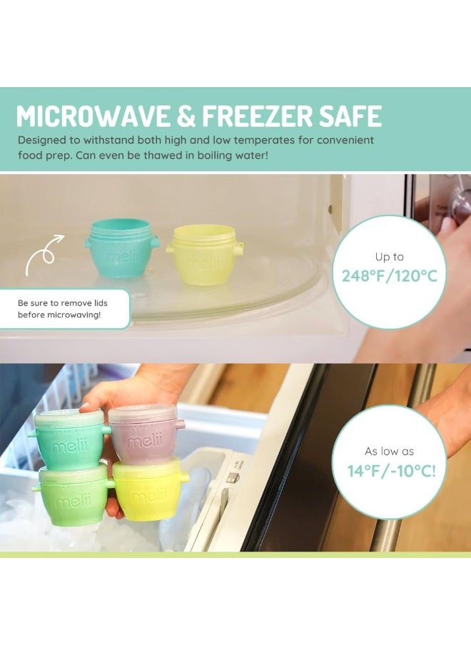 Melii Snap & Go Pods - Airtight & Leakproof Baby Food Containers - Baby Food Storage Pods for Effortless Mealtime, 2oz, Set of 12
