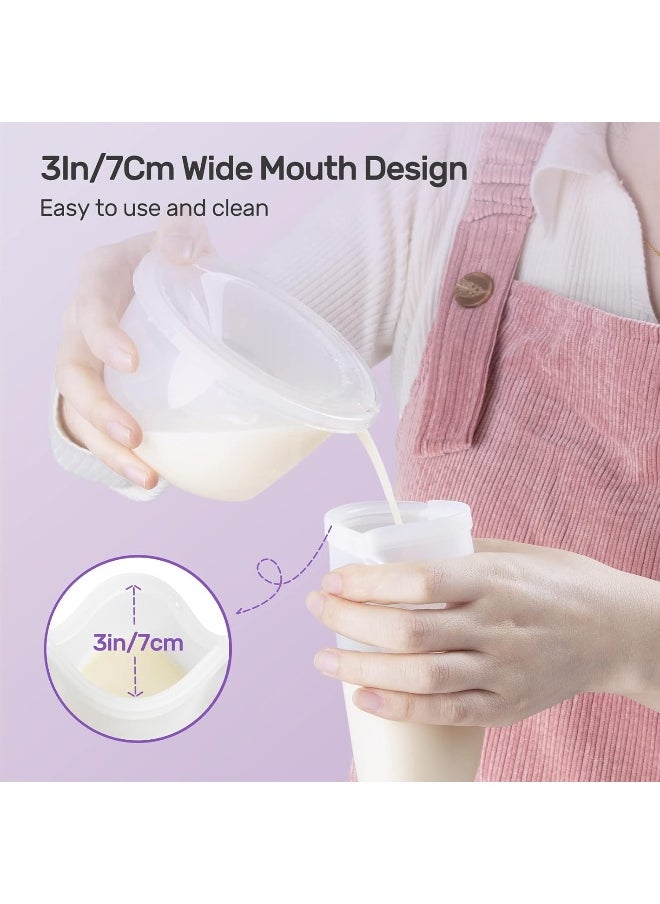 Nuliie 7 Pcs Silicone Breastmilk Storage Bags Reusable, 12oz/360ml Double Leak-Proof Breastmilk Freezer Bags, BPA Free Self-Standing Milk Bags for Breastfeeding, Baby Food Pouches