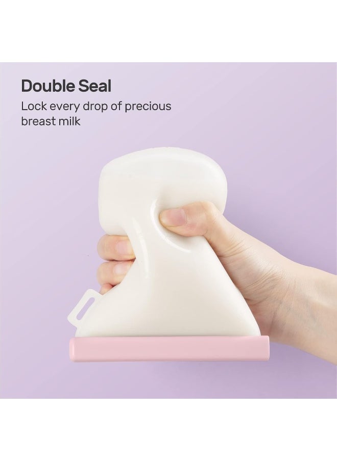 Nuliie 7 Pcs Silicone Breastmilk Storage Bags Reusable, 12oz/360ml Double Leak-Proof Breastmilk Freezer Bags, BPA Free Self-Standing Milk Bags for Breastfeeding, Baby Food Pouches