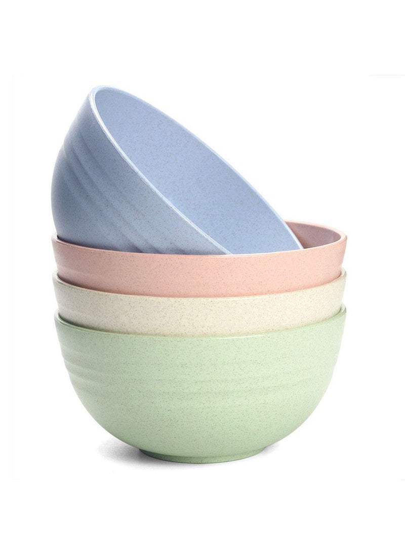 Lightweight Degradable Wheat Bowls Microwave Safe Bowl Sets 4 Pack 6 inch Dishwasher Safety NonToxin EcoFriendly Cereal Bowls Perfect for SoupCerealDessert and Salad