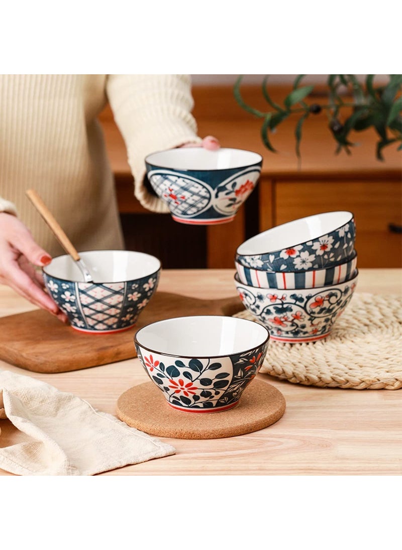 PLENARO Ceramic CerealDessert Bowl SetStylish Patterned Kitchen Dining BowlsMicrowavable Dishwasher Safewith Gift Box Packed Set of 4