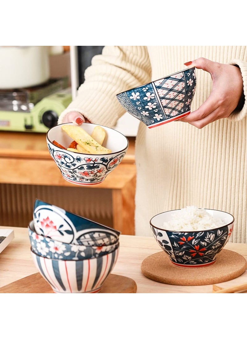 PLENARO Ceramic CerealDessert Bowl SetStylish Patterned Kitchen Dining BowlsMicrowavable Dishwasher Safewith Gift Box Packed Set of 4
